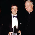 Jack Quinn, Quinn Gillespie Associates LLC, with Fr Myles Kavanagh CP, Chairman Flax Trust